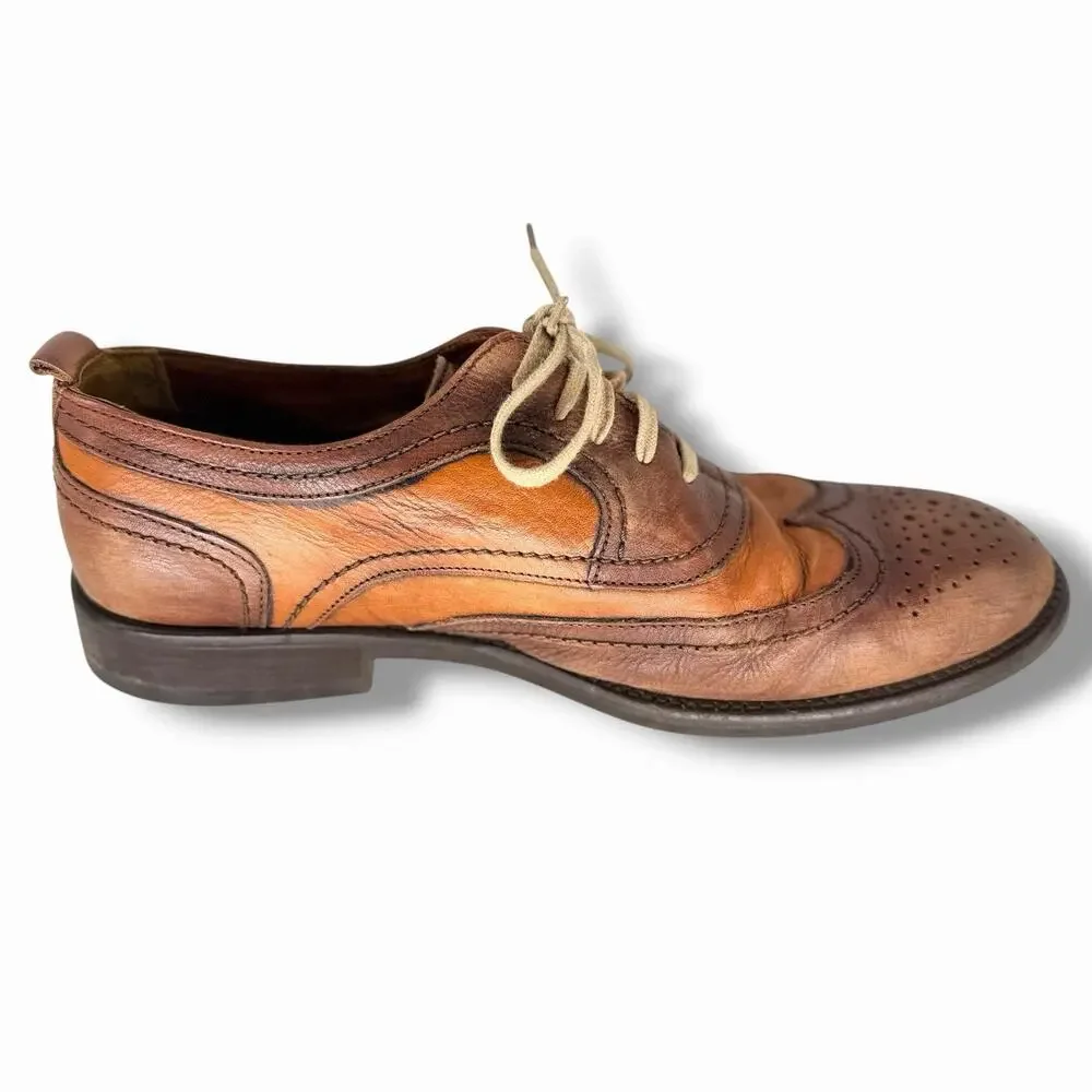 Johnston & Murphy 1850 Brown Leather Cap Toe Lace Up Oxfords Shoes Men's 10 M